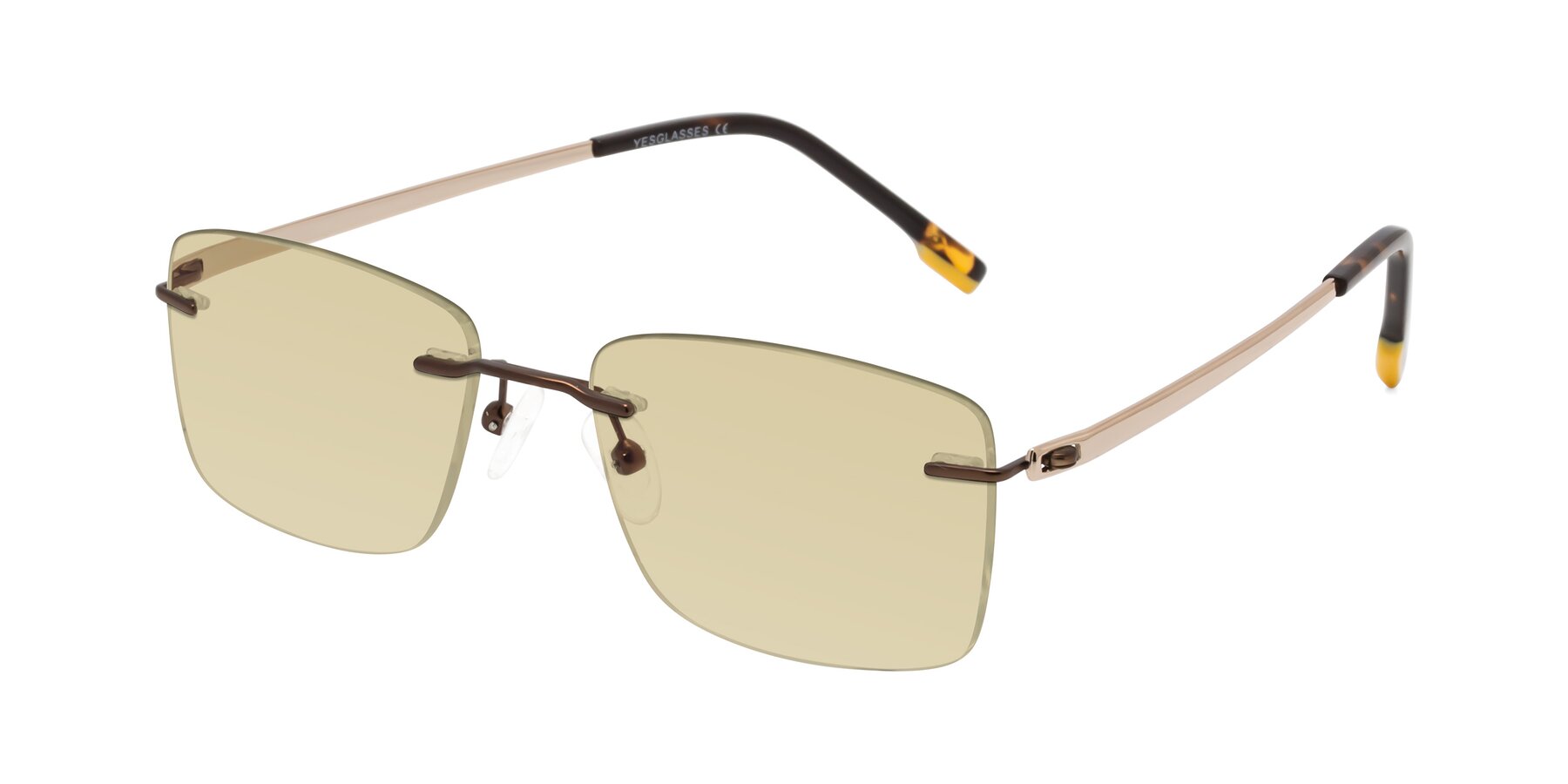 Angle of Yam in Brown-Gold with Light Champagne Tinted Lenses