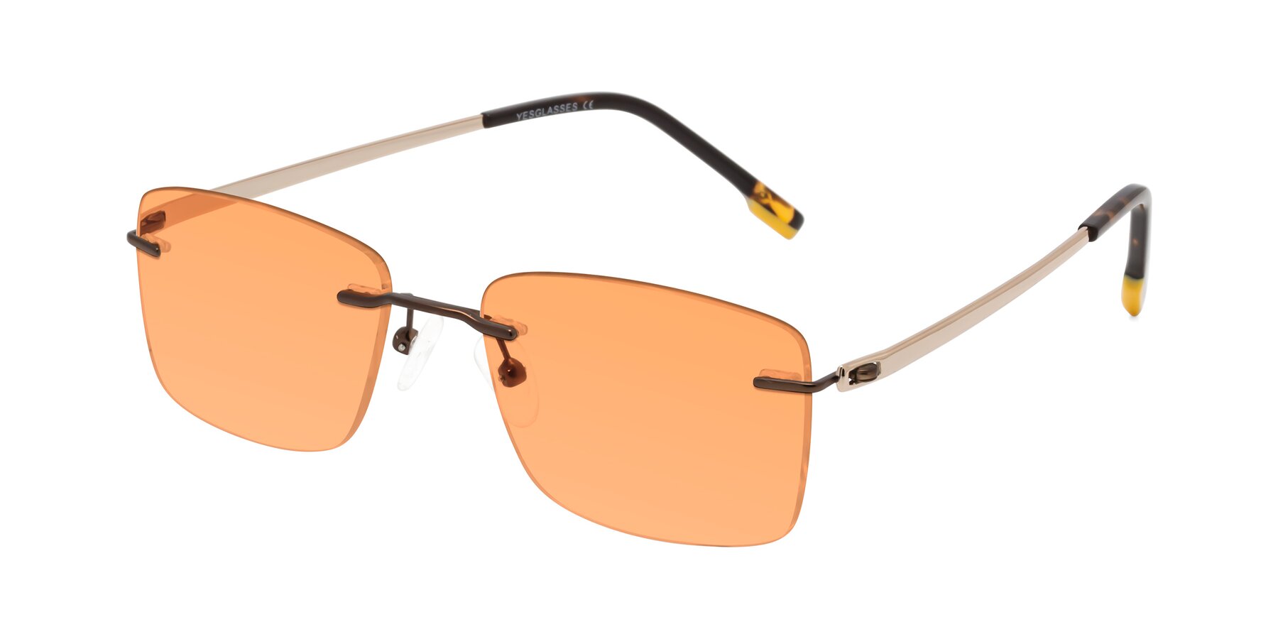 Angle of Yam in Brown-Gold with Medium Orange Tinted Lenses