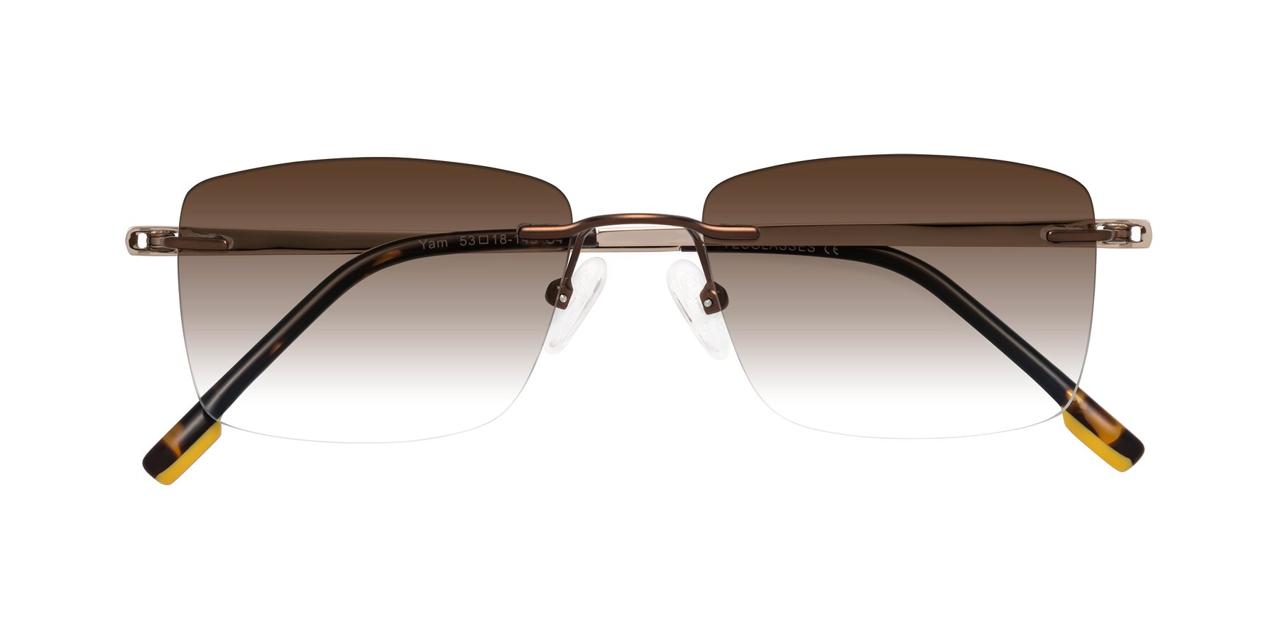 Folded Front of Yam in Brown-Gold with Brown Gradient Lenses