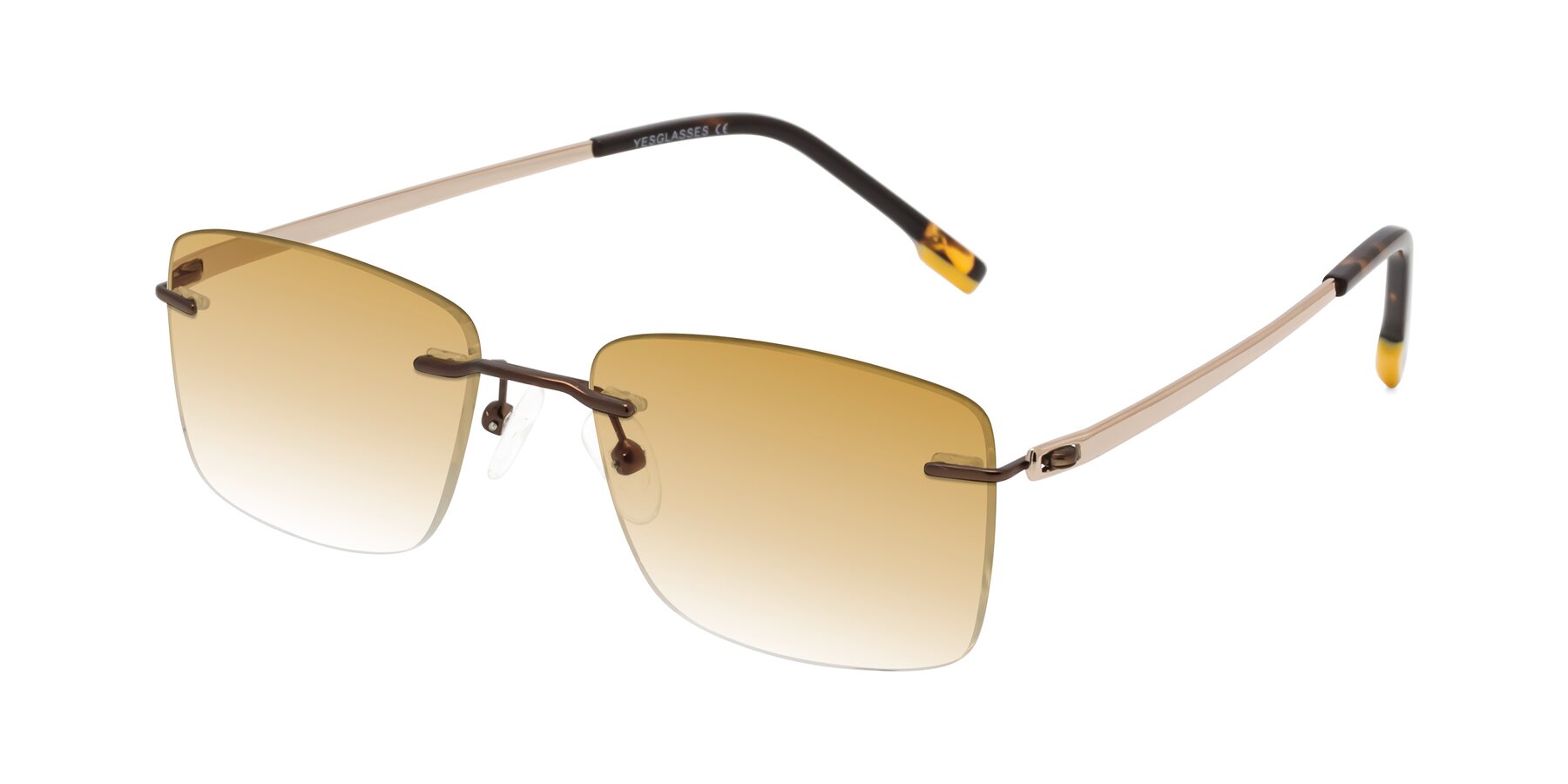 Angle of Yam in Brown-Gold with Champagne Gradient Lenses