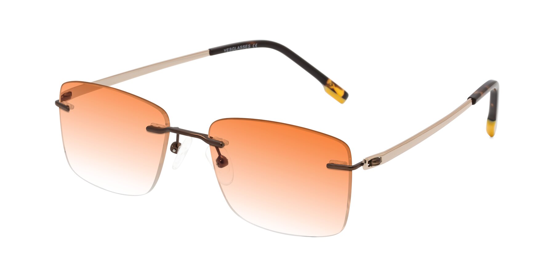 Angle of Yam in Brown-Gold with Orange Gradient Lenses