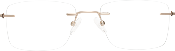 Rectangular Rimless Brown Glasses Gold/Brown Classic Rectangle Rimless Eyeglasses - Yam