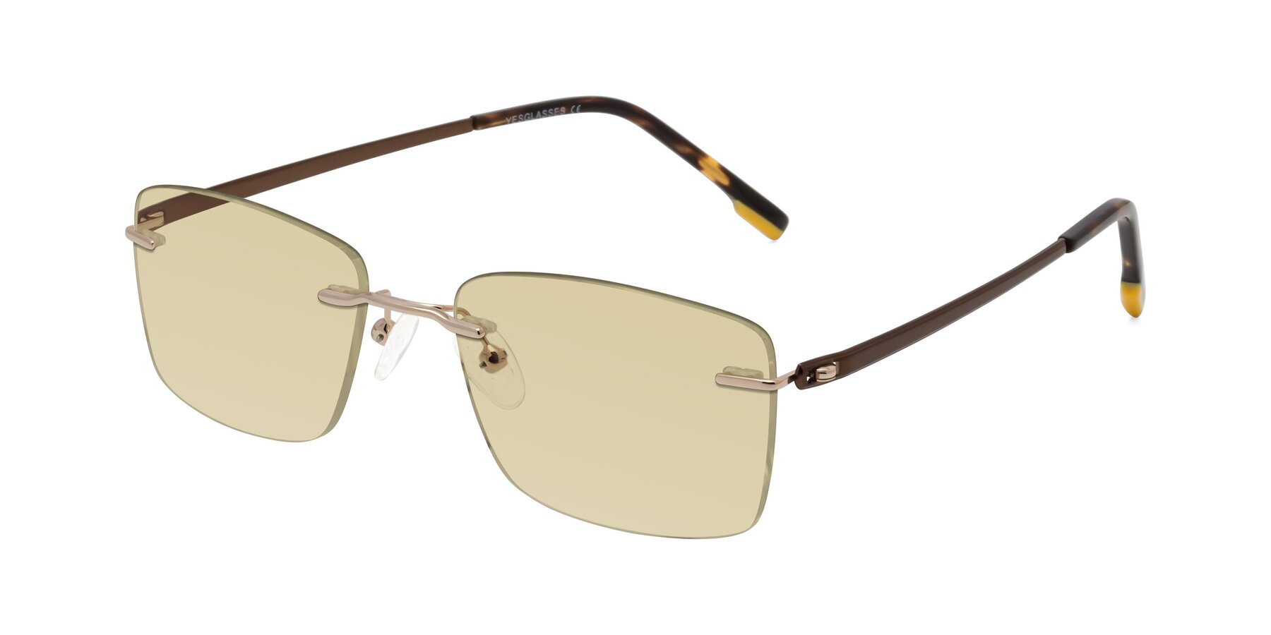 Angle of Yam in Gold-Brown with Light Champagne Tinted Lenses