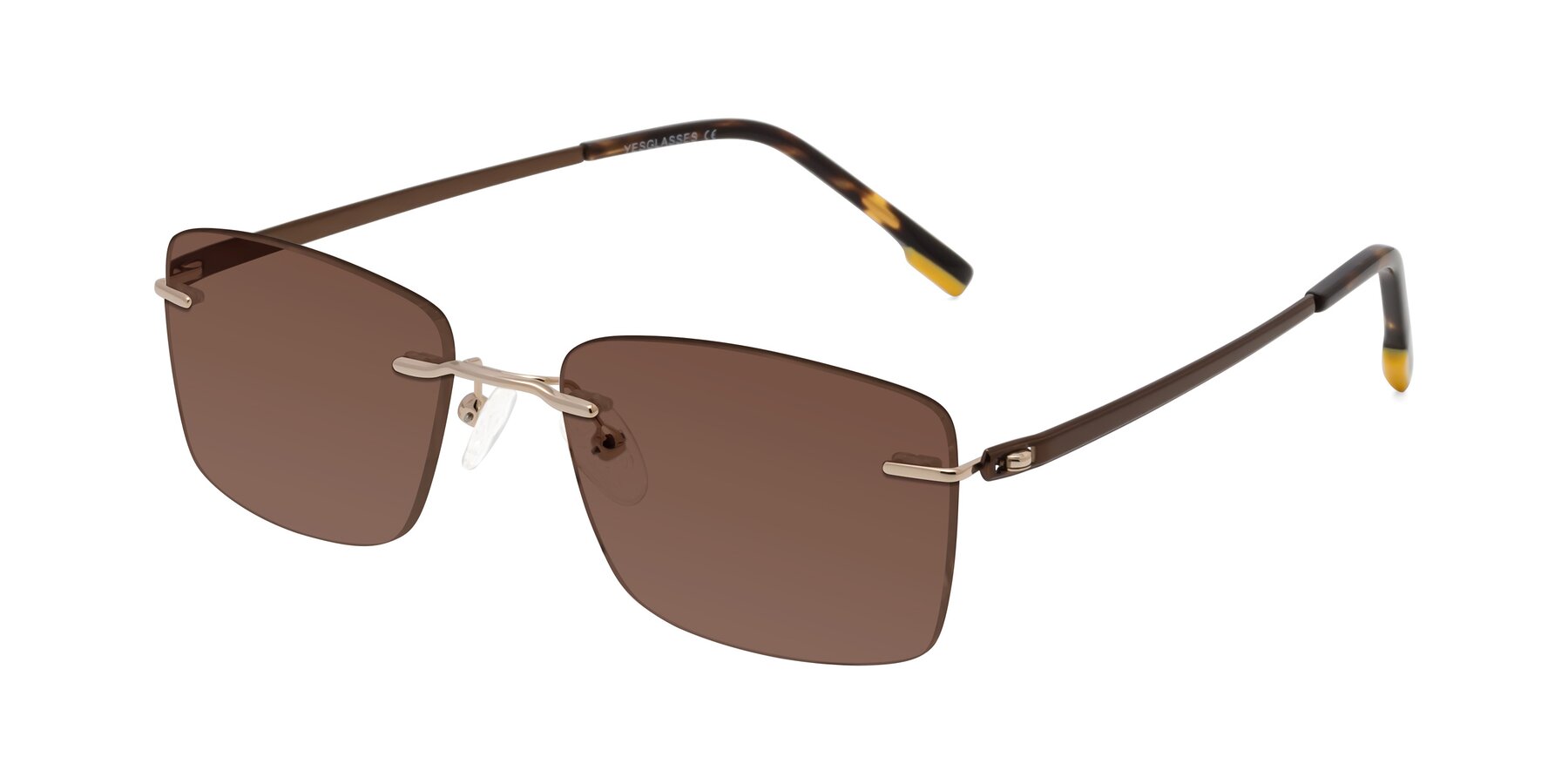 Angle of Yam in Gold-Brown with Brown Tinted Lenses