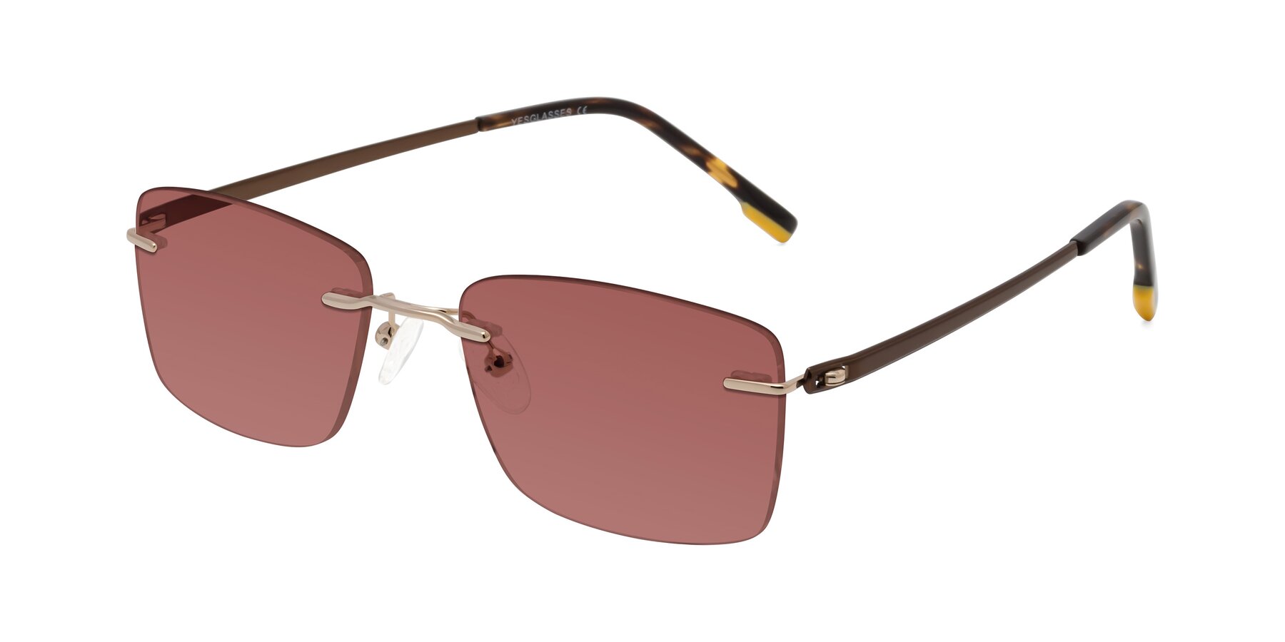 Angle of Yam in Gold-Brown with Garnet Tinted Lenses