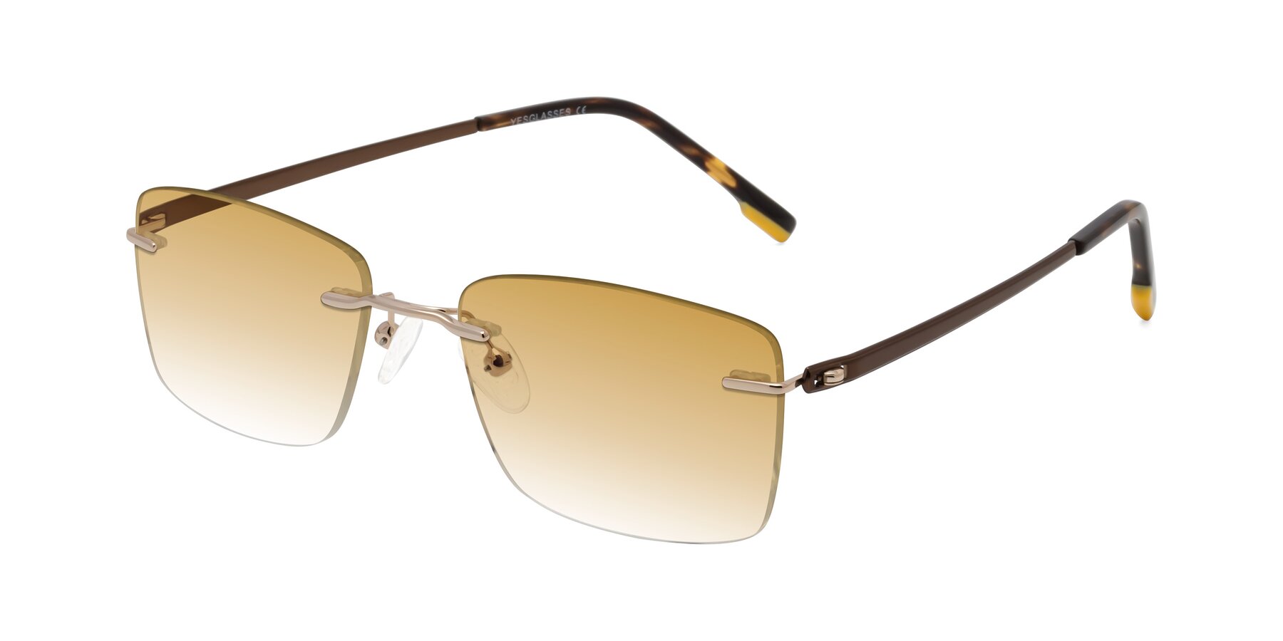 Angle of Yam in Gold-Brown with Champagne Gradient Lenses