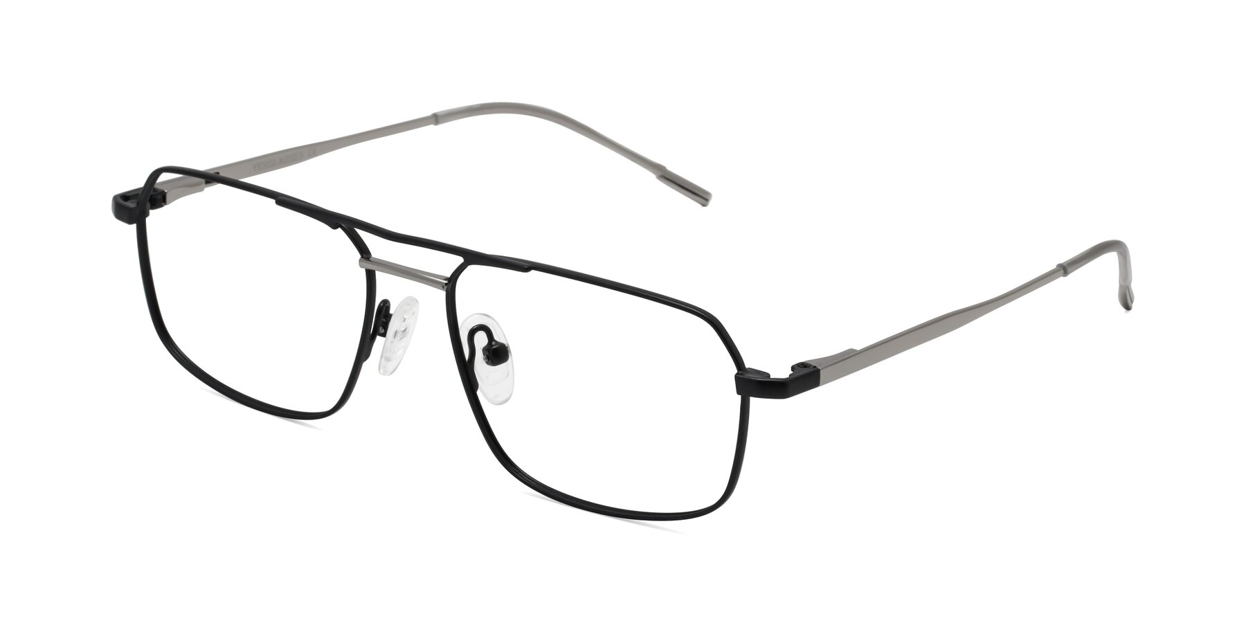 Angle of Taro in Black with Clear Blue Light Blocking Lenses