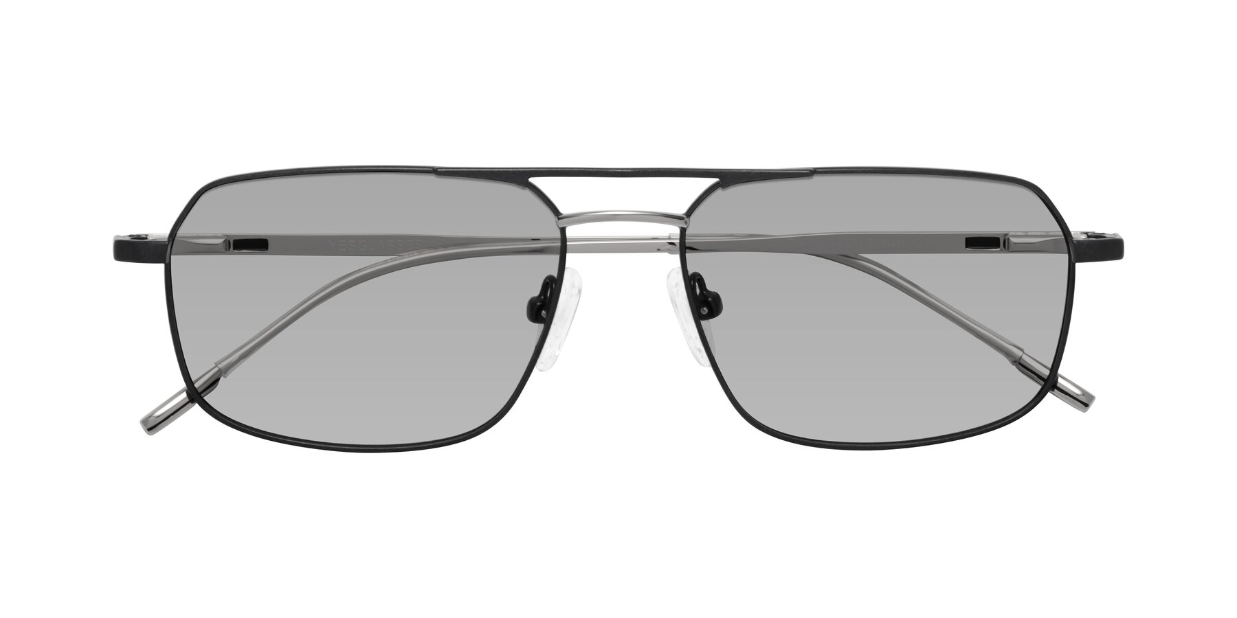 Folded Front of Taro in Black with Light Gray Tinted Lenses