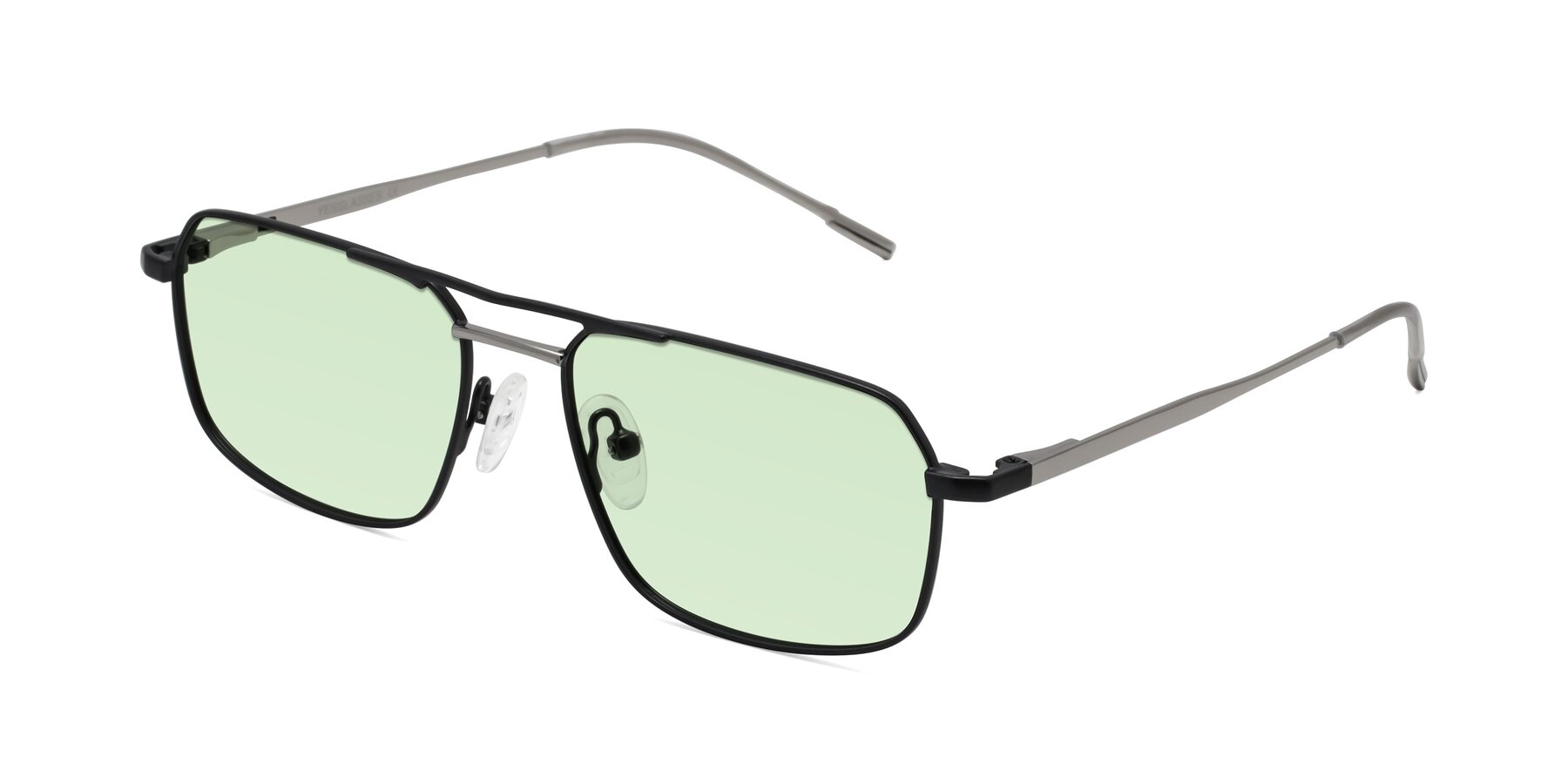 Angle of Taro in Black with Light Green Tinted Lenses