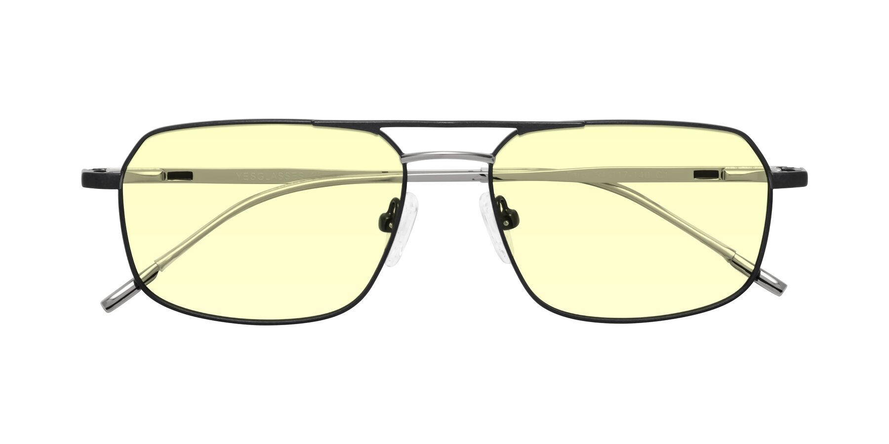 Folded Front of Taro in Black with Light Yellow Tinted Lenses