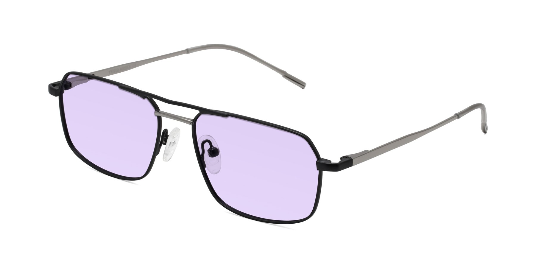 Angle of Taro in Black with Light Purple Tinted Lenses