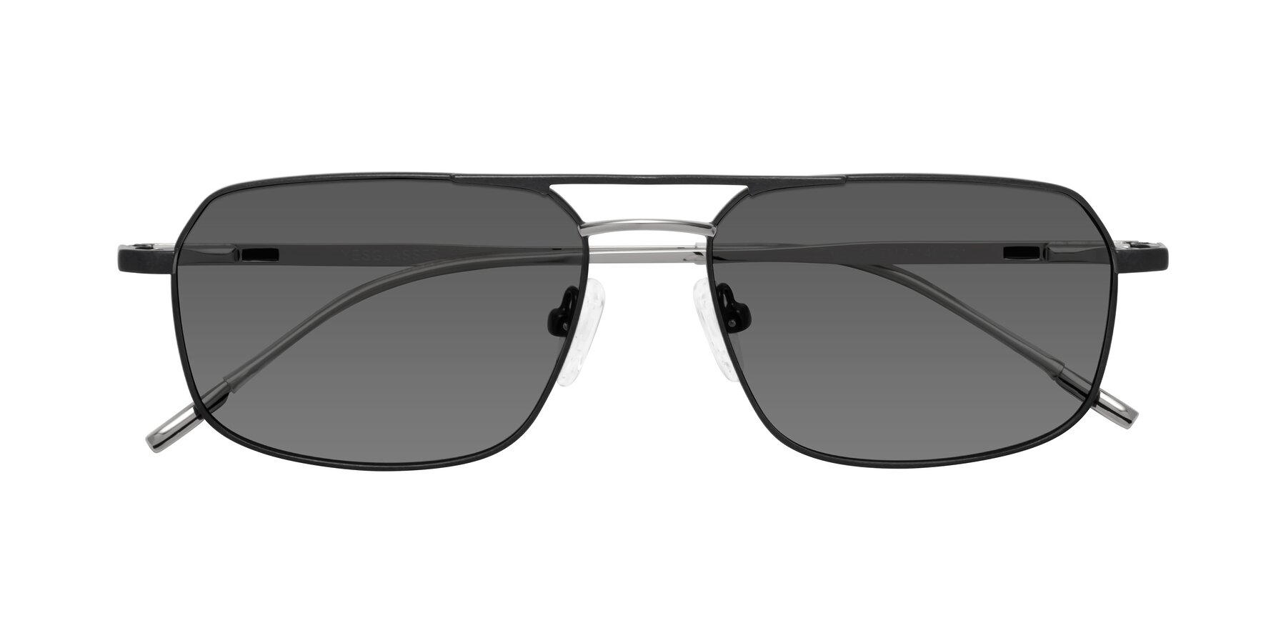 Folded Front of Taro in Black with Medium Gray Tinted Lenses