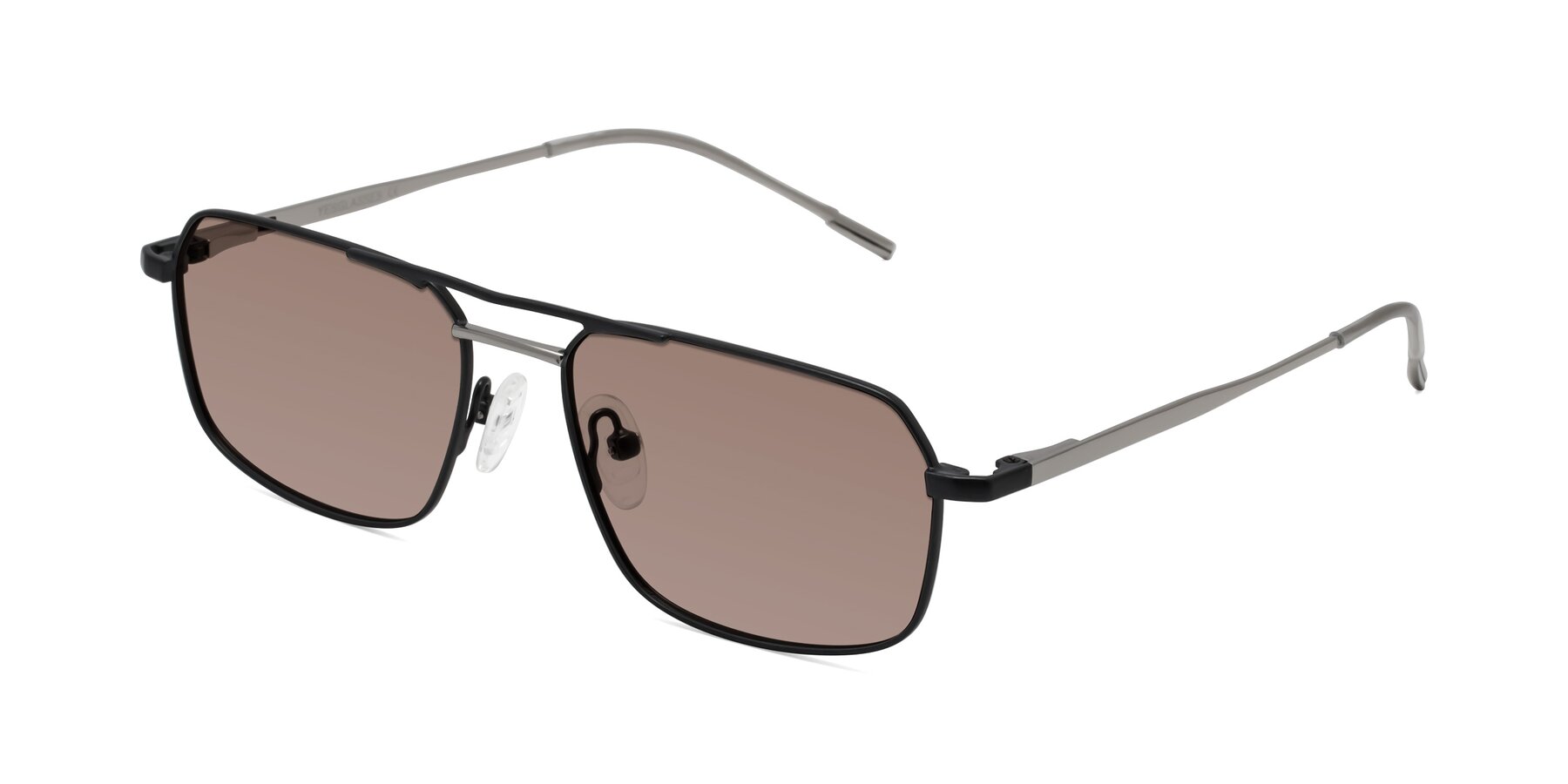 Angle of Taro in Black with Medium Brown Tinted Lenses