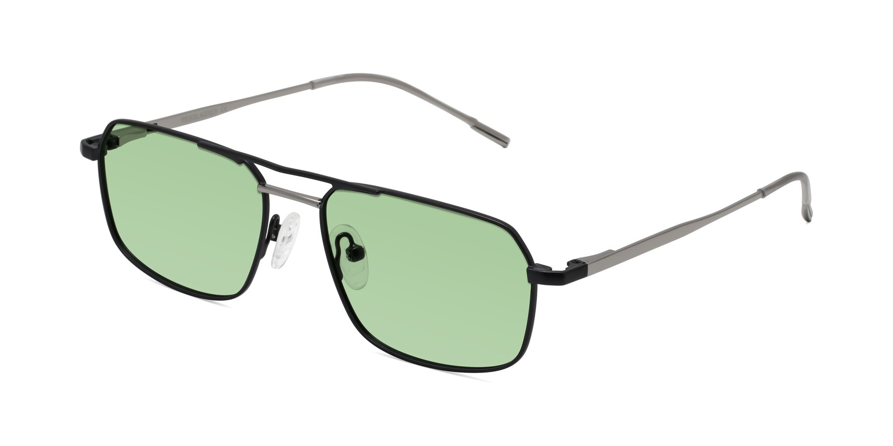 Angle of Taro in Black with Medium Green Tinted Lenses