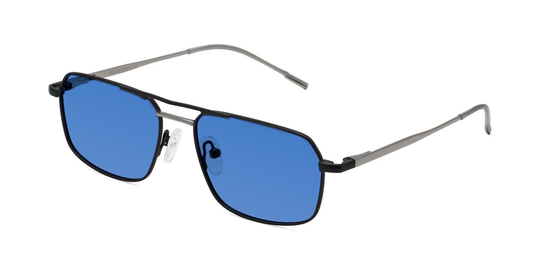 Angle of Taro in Black with Blue Tinted Lenses