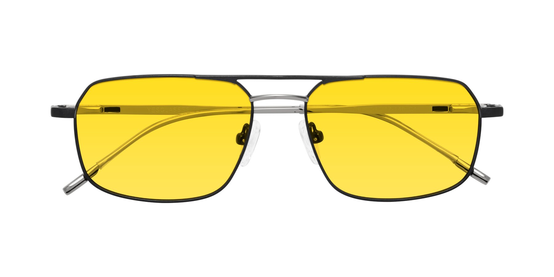 Folded Front of Taro in Black with Yellow Tinted Lenses