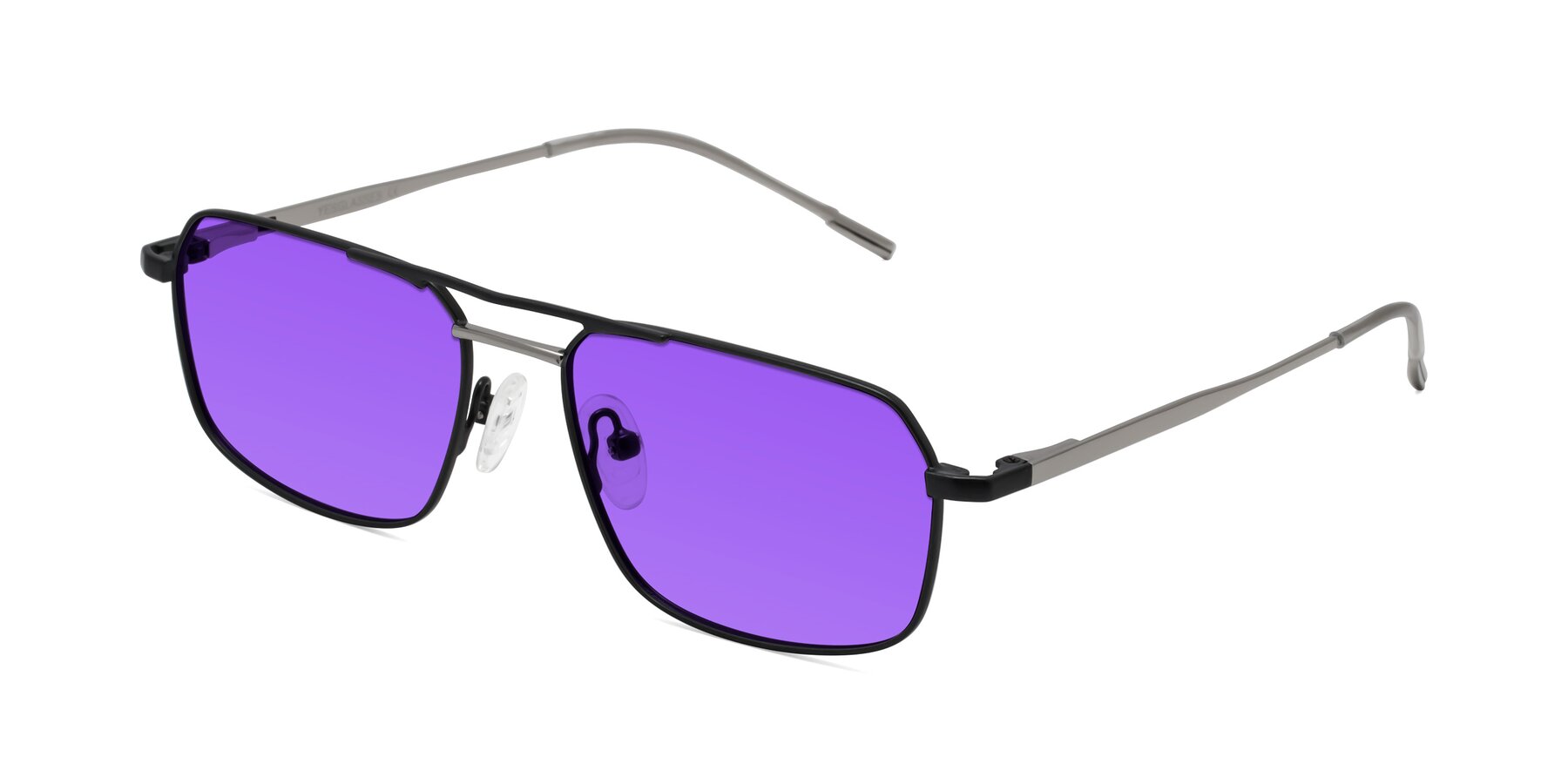 Angle of Taro in Black with Purple Tinted Lenses