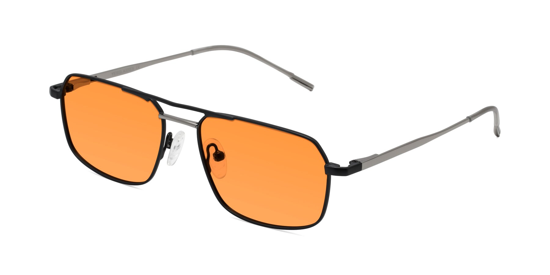 Angle of Taro in Black with Orange Tinted Lenses