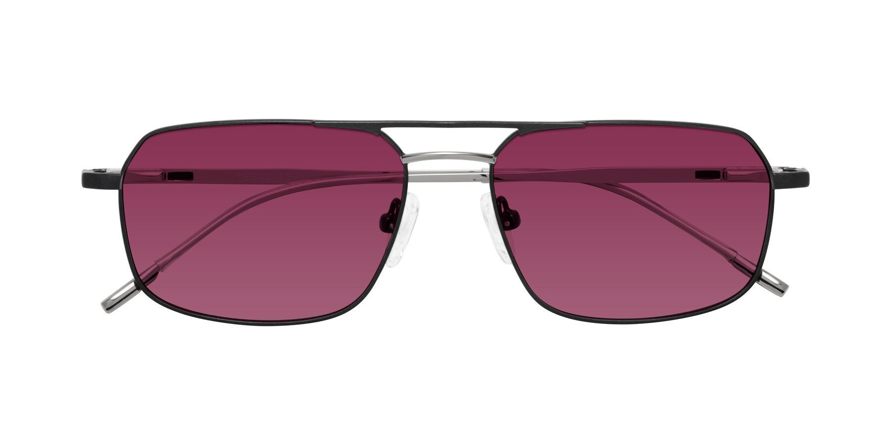 Folded Front of Taro in Black with Wine Tinted Lenses