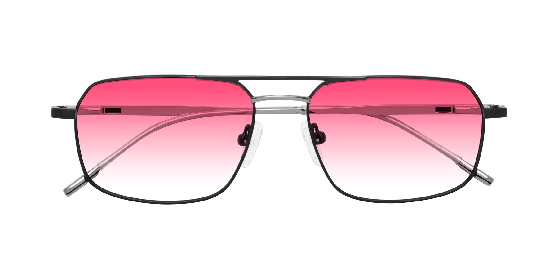 Folded Front of Taro in Black with Pink Gradient Lenses