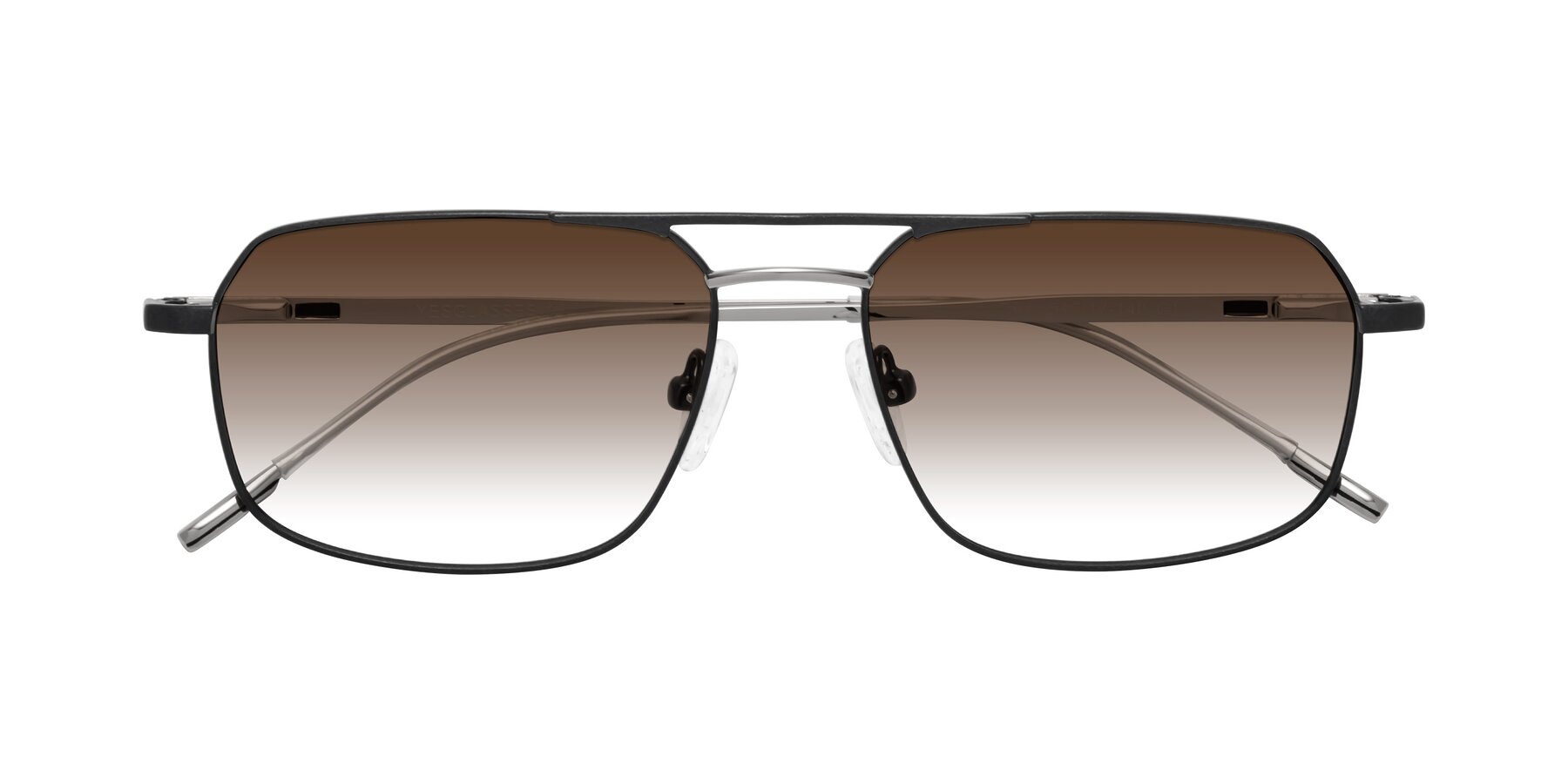 Folded Front of Taro in Black with Brown Gradient Lenses