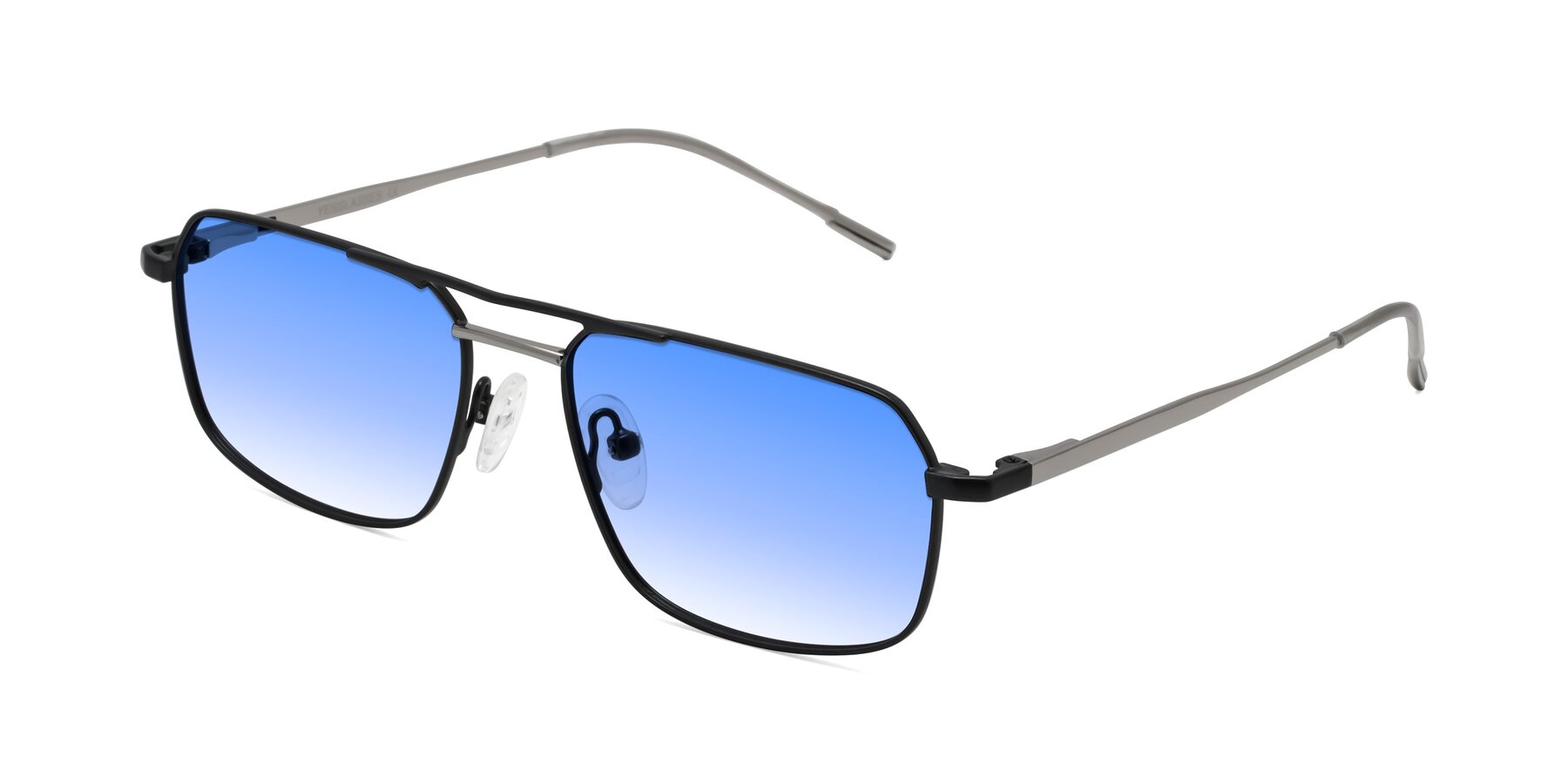 Angle of Taro in Black with Blue Gradient Lenses