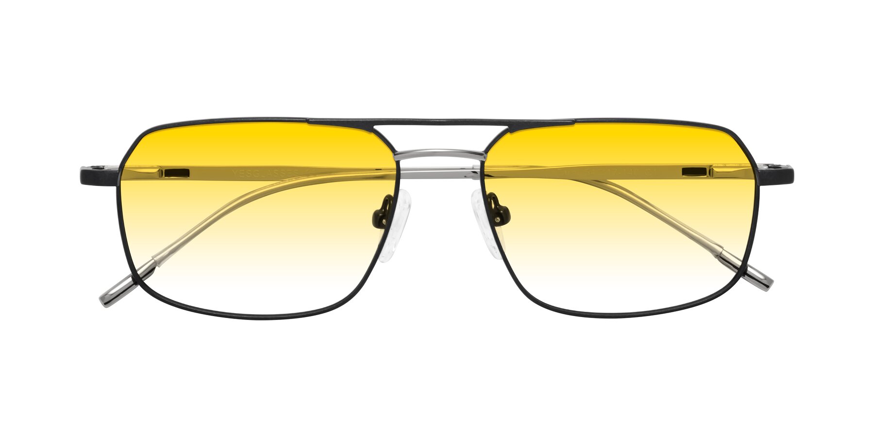 Folded Front of Taro in Black with Yellow Gradient Lenses