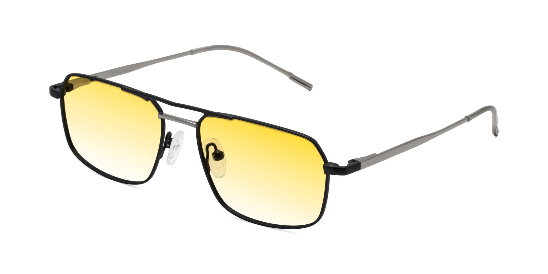 Angle of Taro in Black with Yellow Gradient Lenses