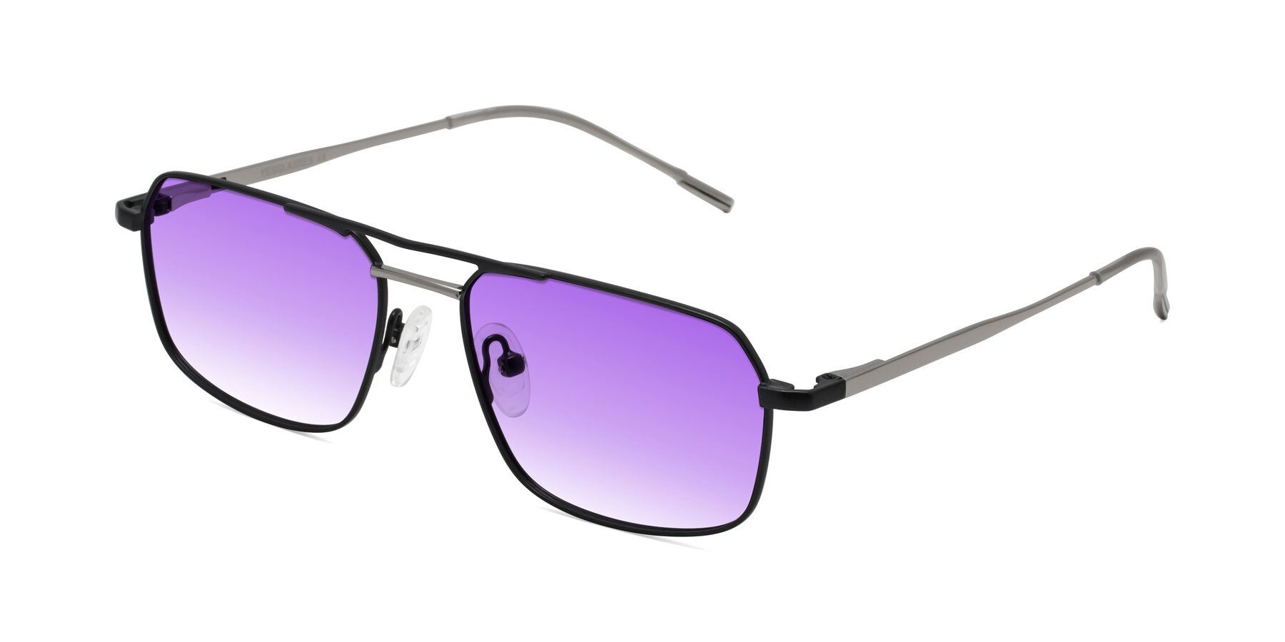 Angle of Taro in Black with Purple Gradient Lenses