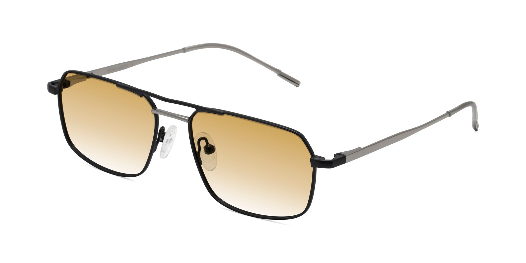 Angle of Taro in Black with Champagne Gradient Lenses