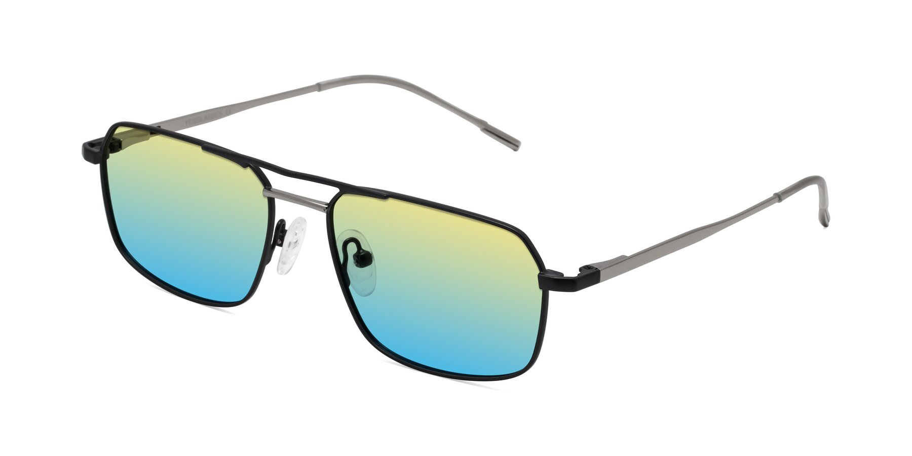 Angle of Taro in Black with Yellow / Blue Gradient Lenses