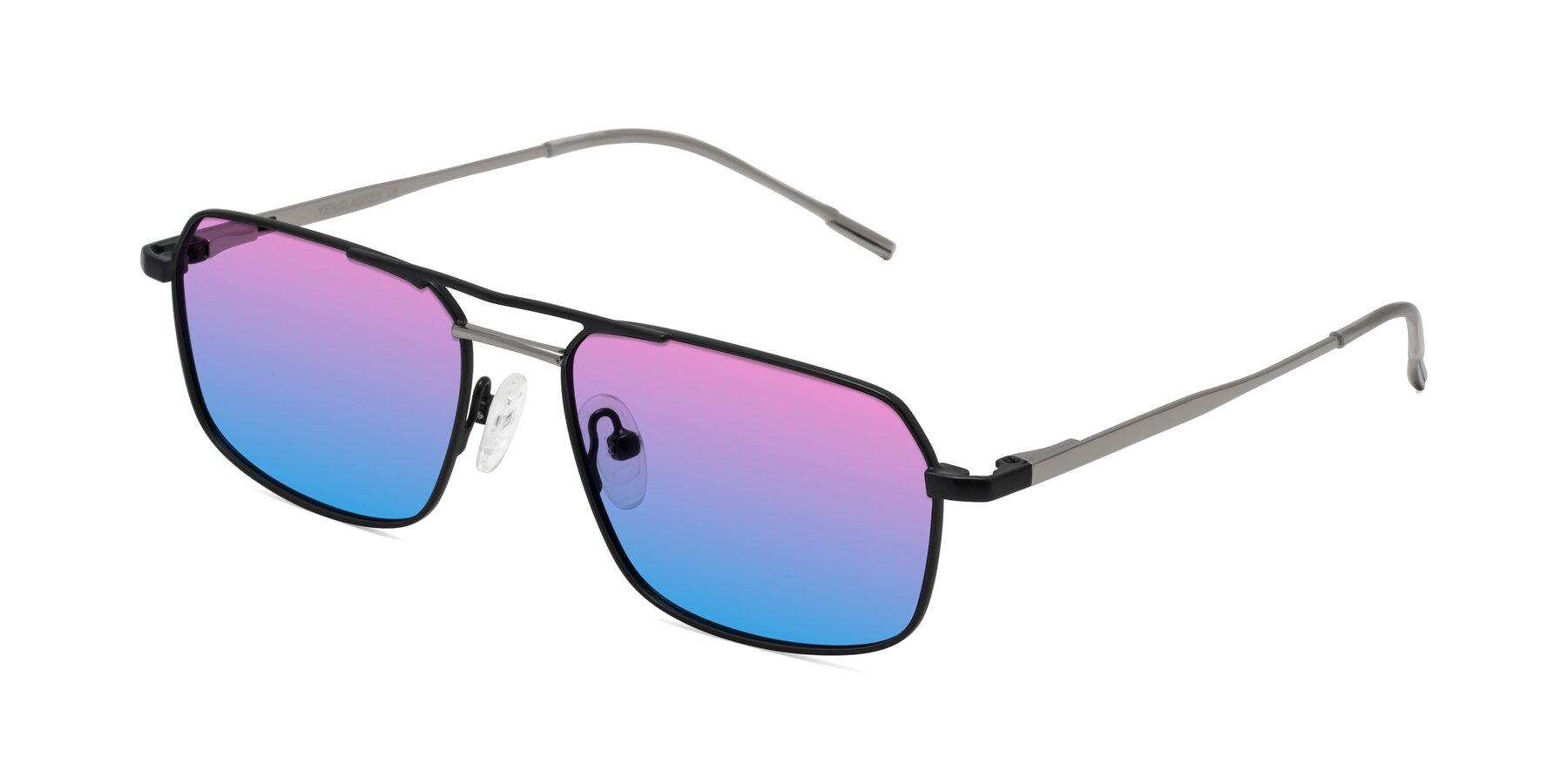 Angle of Taro in Black with Pink / Blue Gradient Lenses