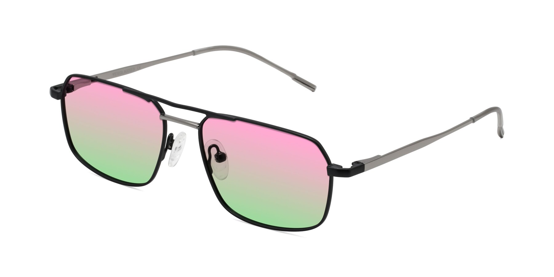 Angle of Taro in Black with Pink / Green Gradient Lenses