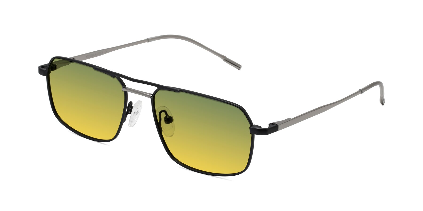 Angle of Taro in Black with Green / Yellow Gradient Lenses