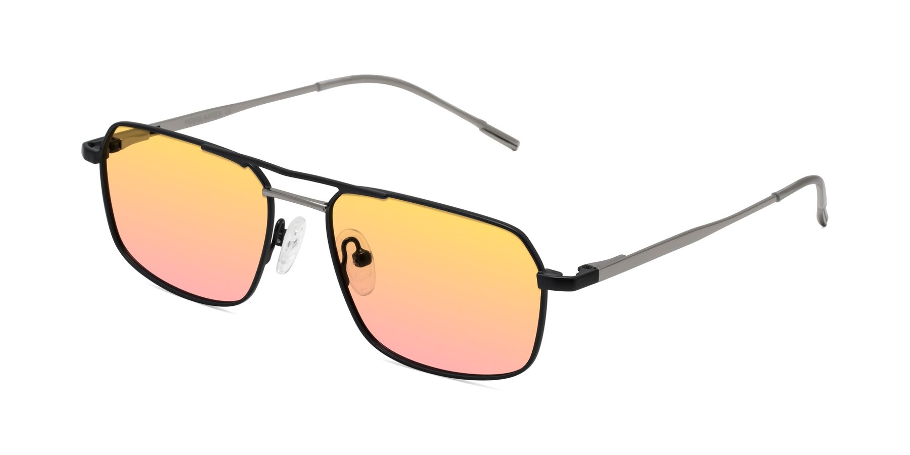 Angle of Taro in Black with Yellow / Pink Gradient Lenses