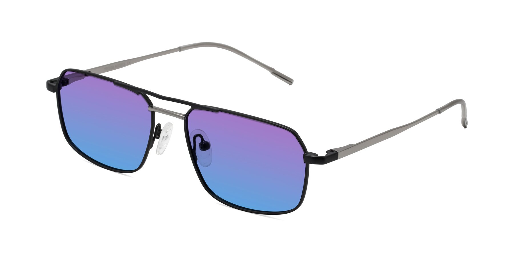 Angle of Taro in Black with Purple / Blue Gradient Lenses