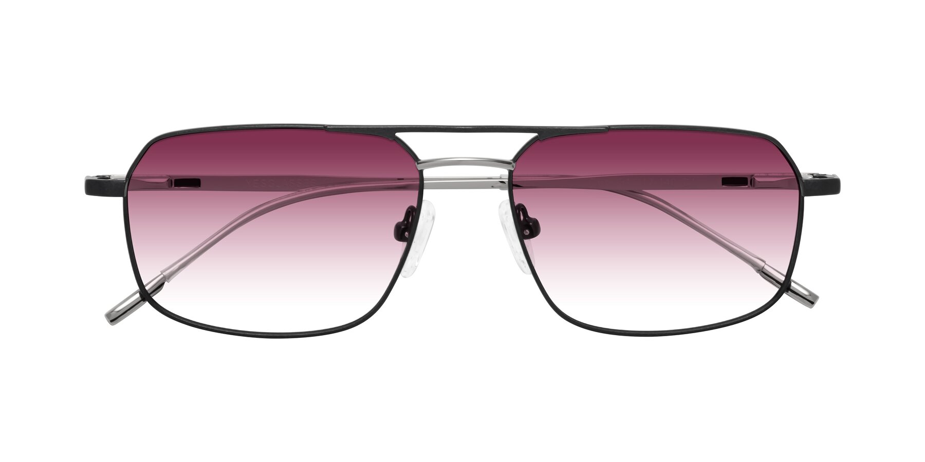 Folded Front of Taro in Black with Wine Gradient Lenses