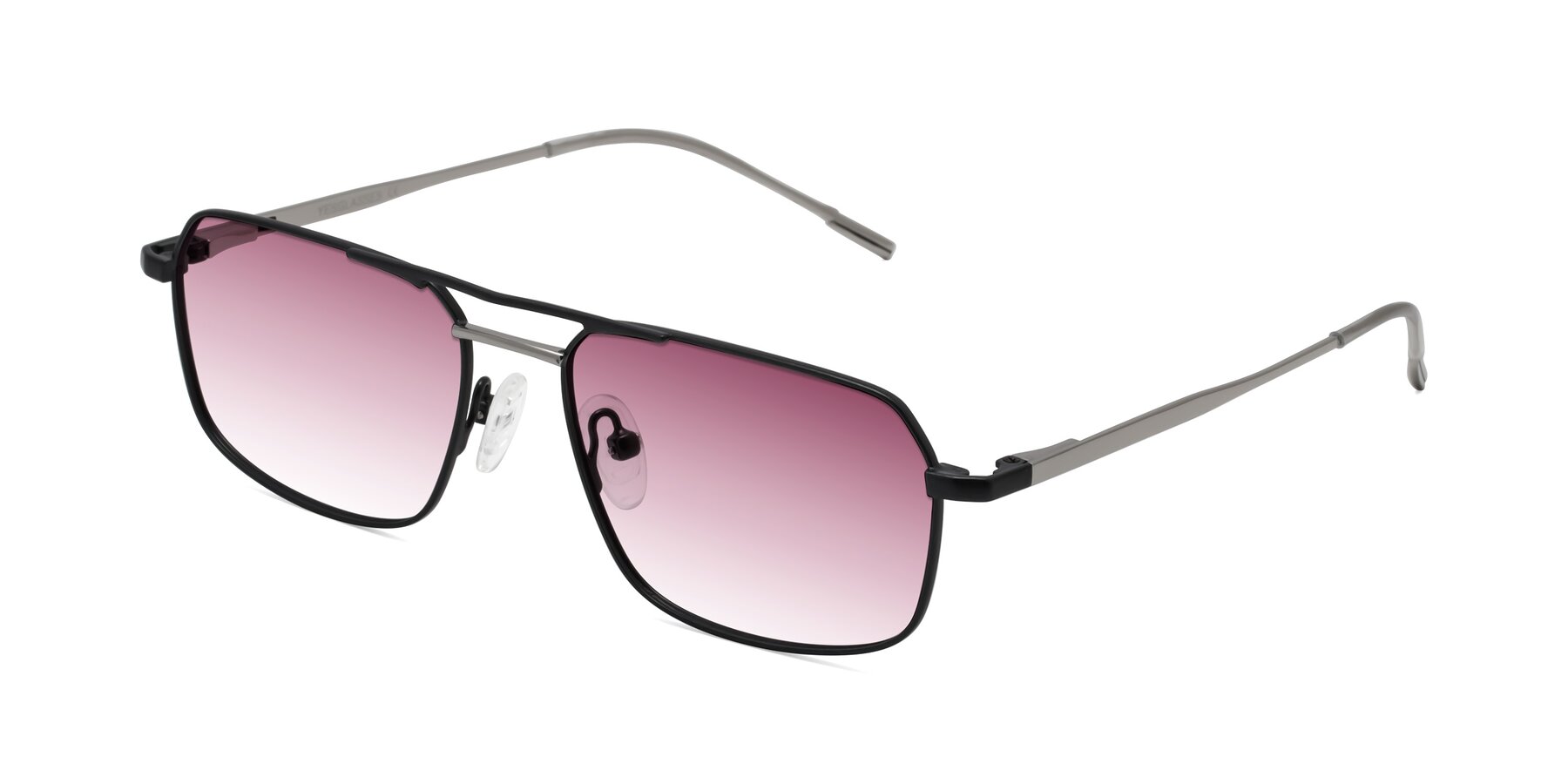 Angle of Taro in Black with Wine Gradient Lenses