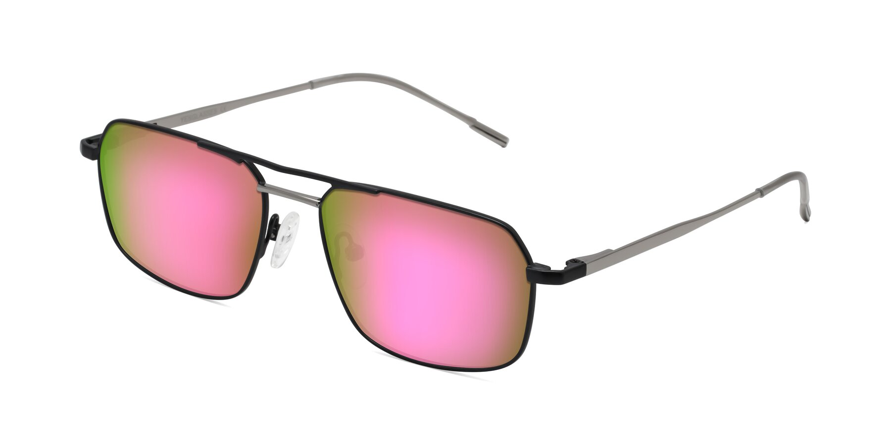 Angle of Taro in Black with Pink Mirrored Lenses