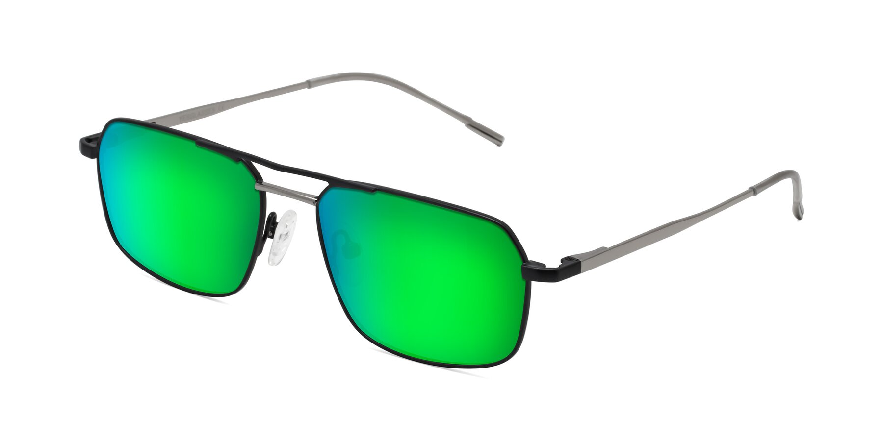 Angle of Taro in Black with Green Mirrored Lenses