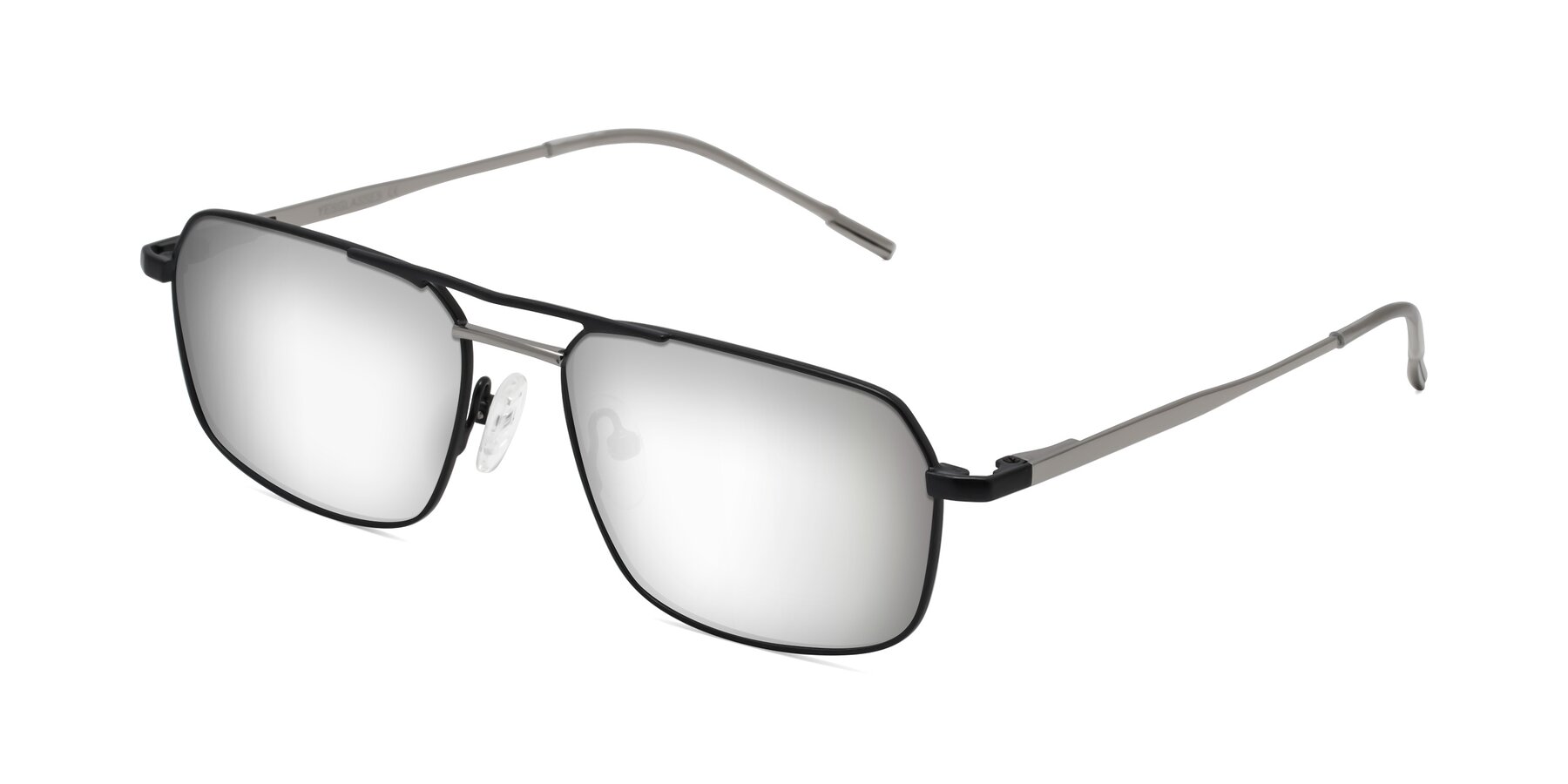 Angle of Taro in Black with Silver Mirrored Lenses