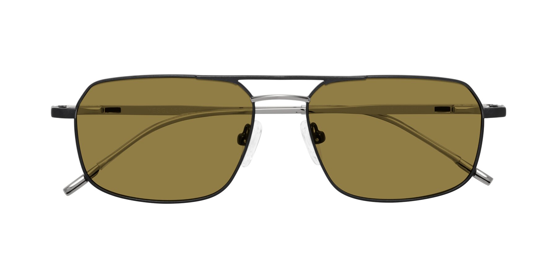 Folded Front of Taro in Black with Brown Polarized Lenses