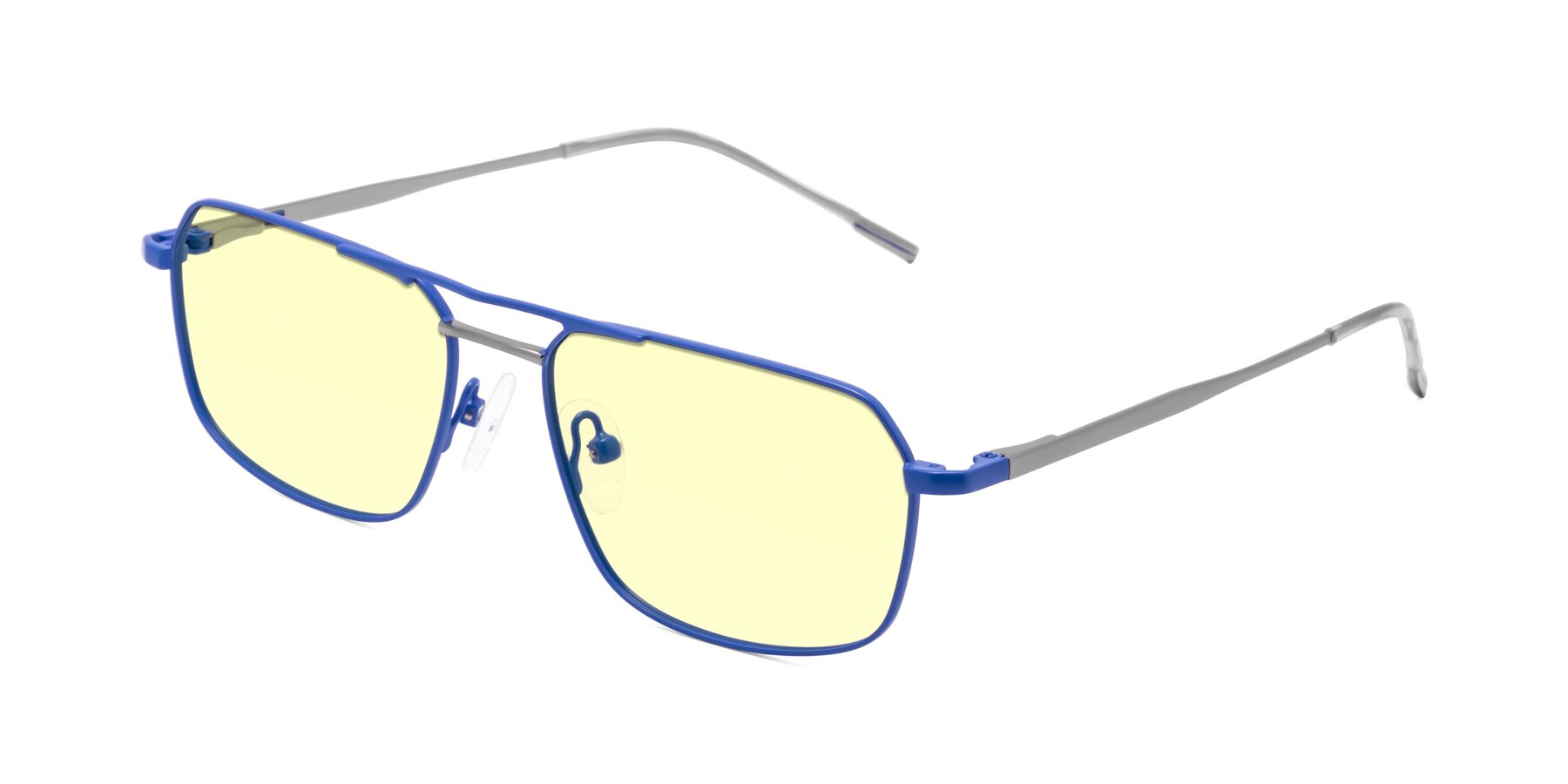 Angle of Taro in Sapphire Blue with Light Yellow Tinted Lenses