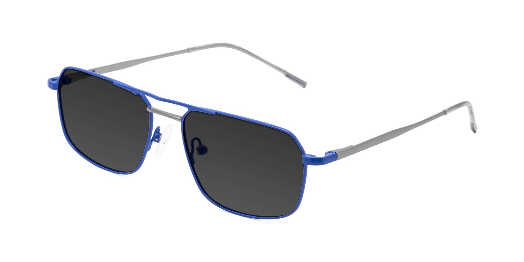 Angle of Taro in Sapphire Blue with Gray Tinted Lenses