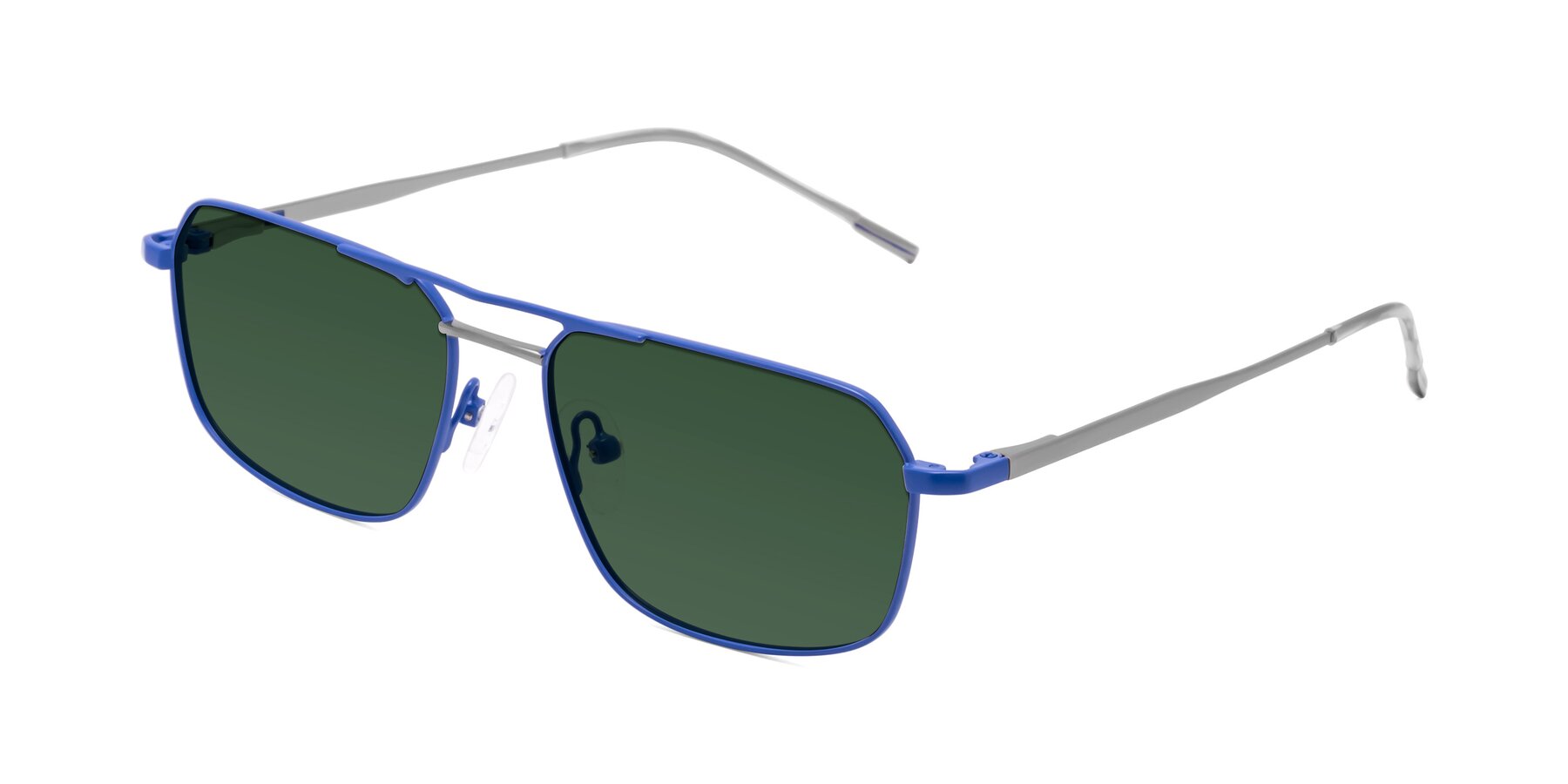 Angle of Taro in Sapphire Blue with Green Tinted Lenses