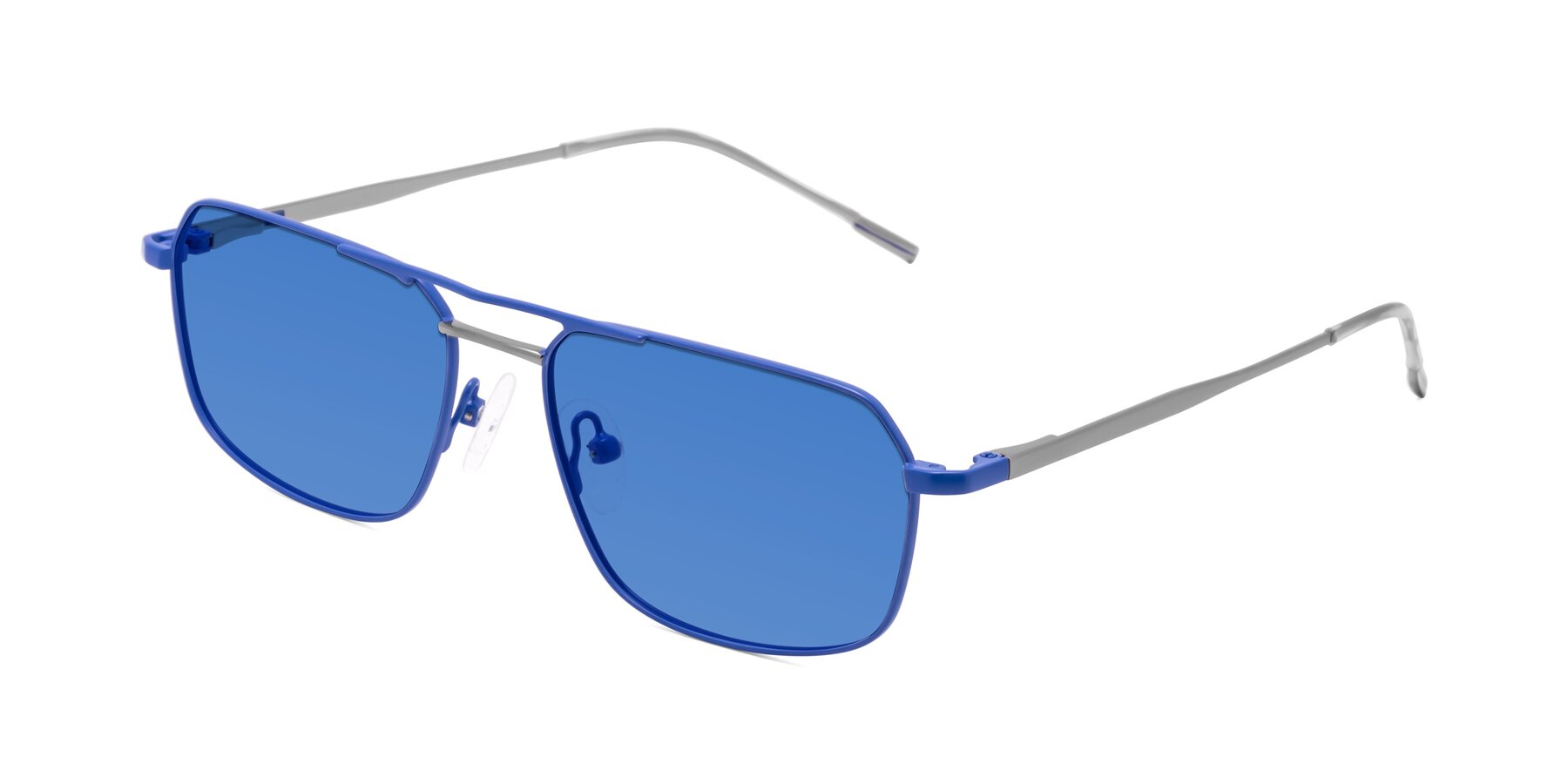 Angle of Taro in Sapphire Blue with Blue Tinted Lenses