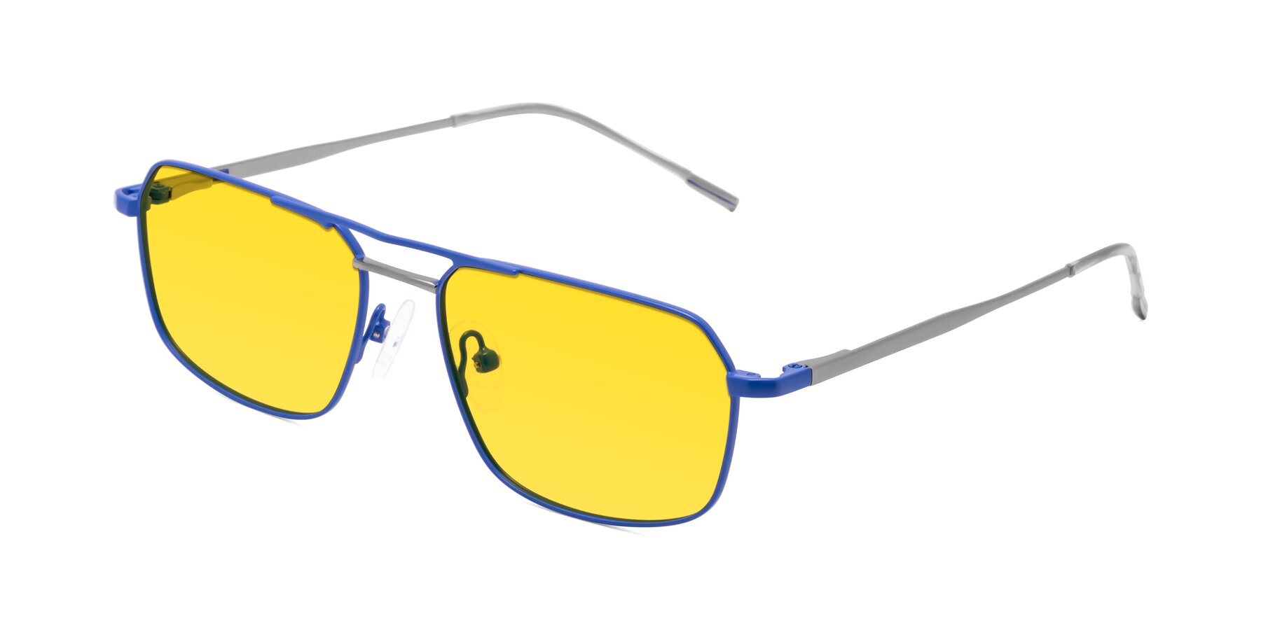 Angle of Taro in Sapphire Blue with Yellow Tinted Lenses