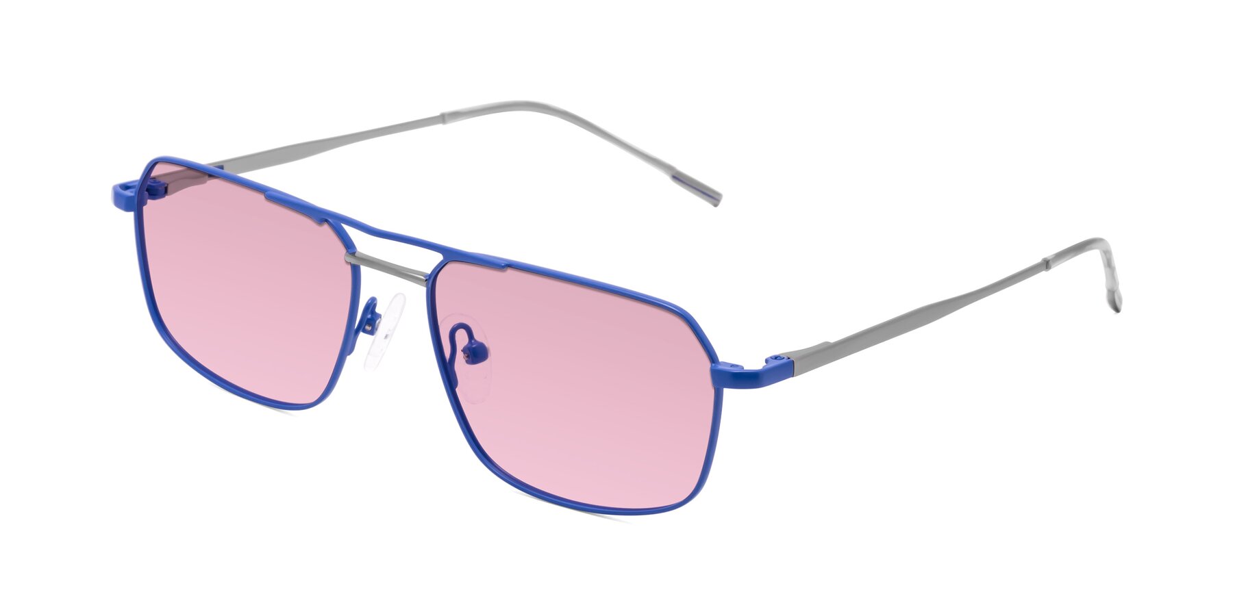 Angle of Taro in Sapphire Blue with Light Wine Tinted Lenses