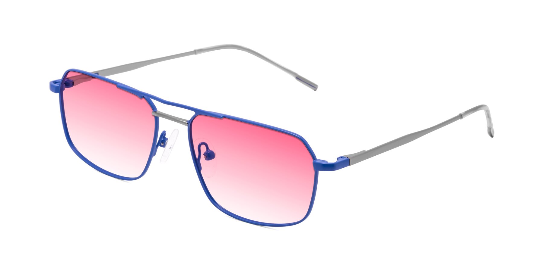 Angle of Taro in Sapphire Blue with Pink Gradient Lenses