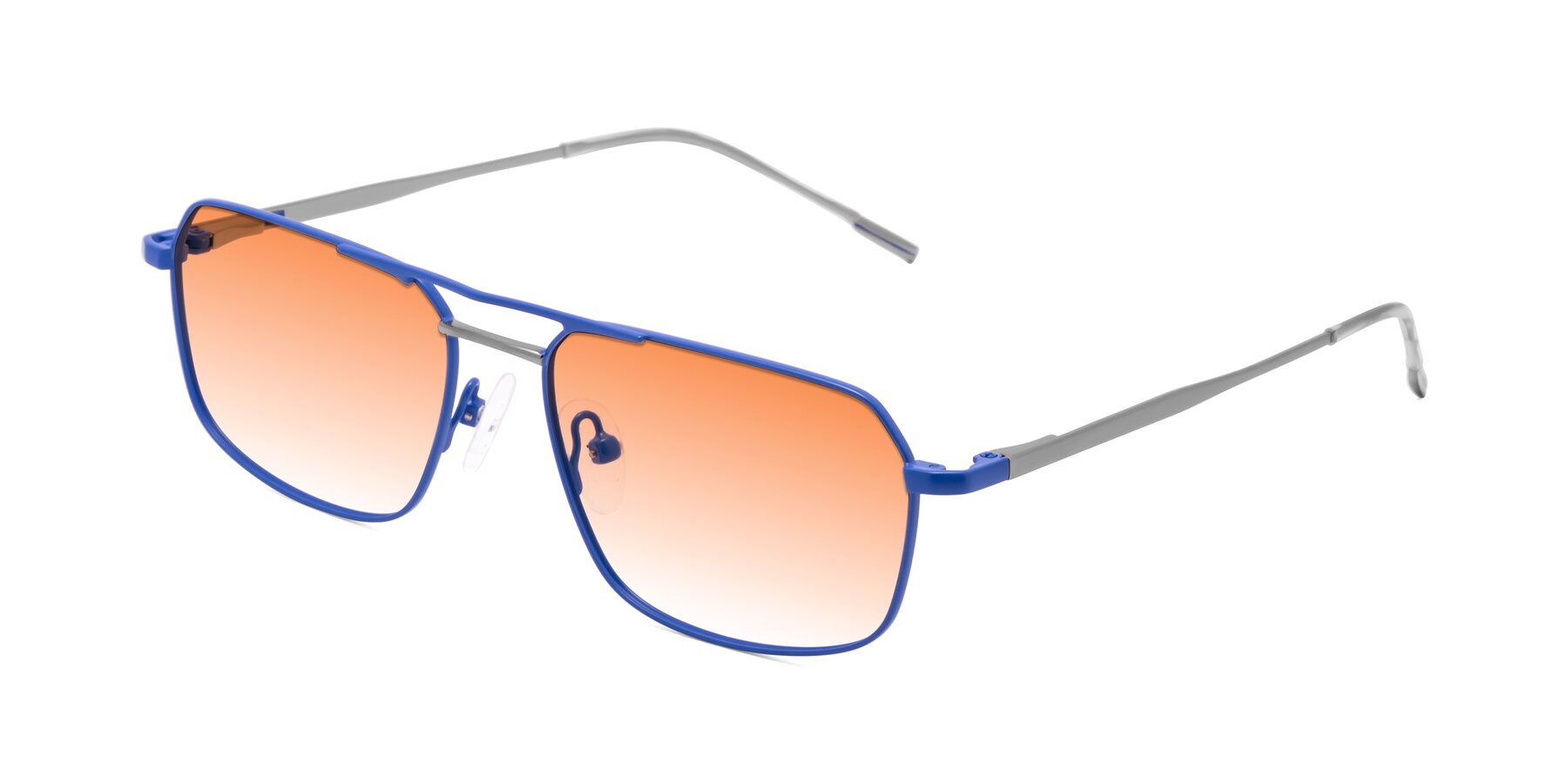 Angle of Taro in Sapphire Blue with Orange Gradient Lenses